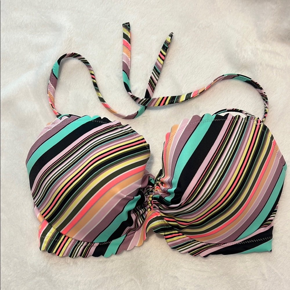 Victoria's Secret Multicolor Striped Bikini Top